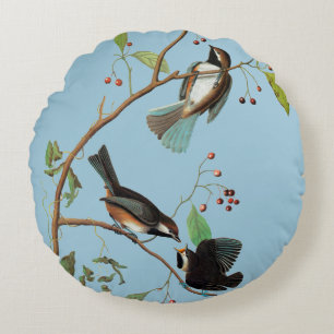 Audubon: Chickadee Rundes Kissen