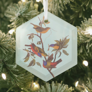 Audubon gemeißte Jagdvögel ist Wildpflanzenbaum Ornament Aus Glas