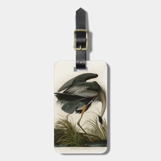 Audubon Graureiher-Sumpfvogel Gepäckanhänger (Vorderseite vertikal)