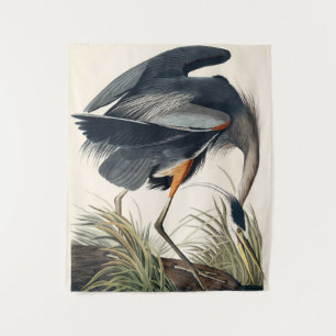 Audubon Great Blue Heron 1834 Plate CCXI Wandteppich