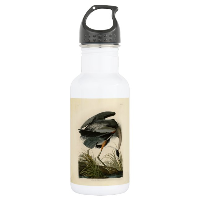 Audubon Great Blue Heron Marsh Bird Edelstahlflasche (Vorderseite)