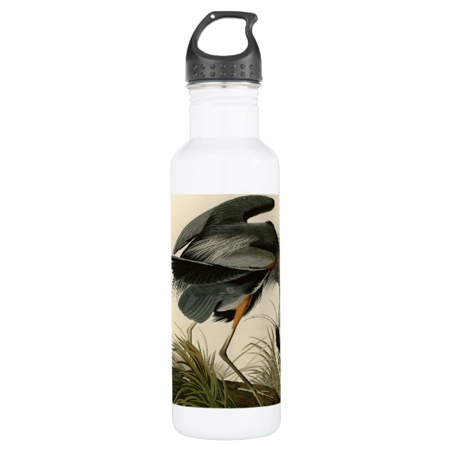 Audubon Great Blue Heron Marsh Bird Edelstahlflasche (Vorderseite)
