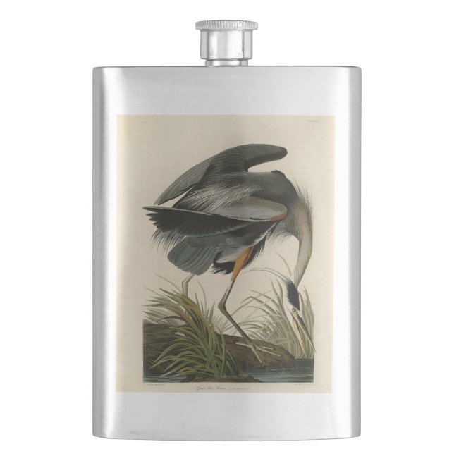 Audubon Great Blue Heron Marsh Bird Flachmann (Vorderseite)