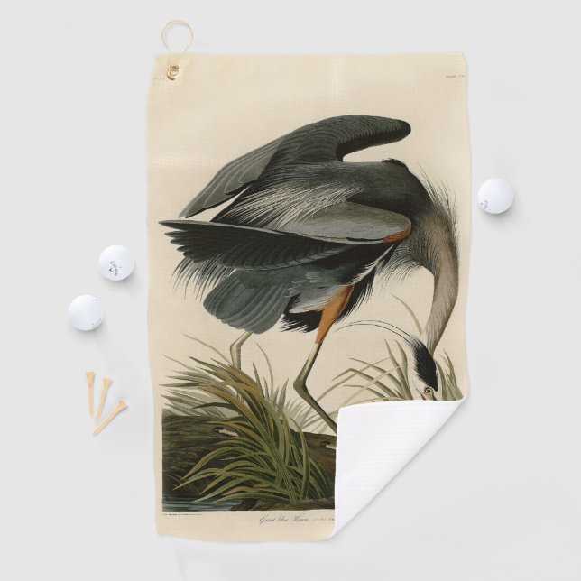 Audubon Great Blue Heron Marsh Bird Golfhandtuch (Insitu)