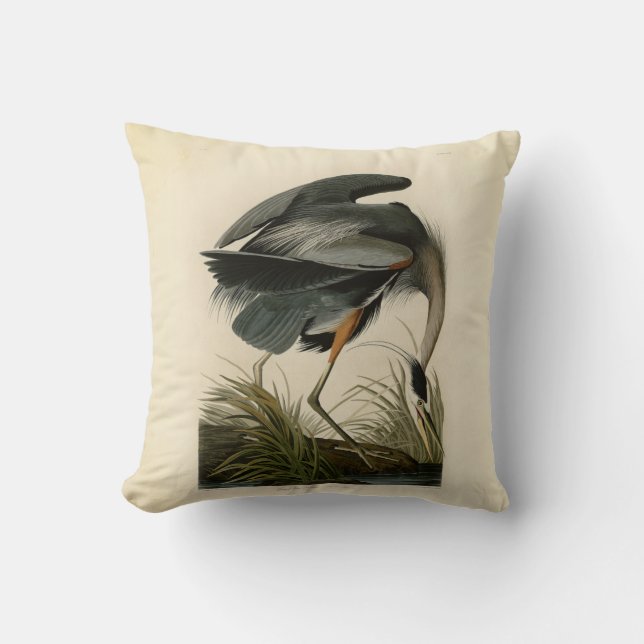 Audubon Great Blue Heron Marsh Bird Kissen (Vorderseite)