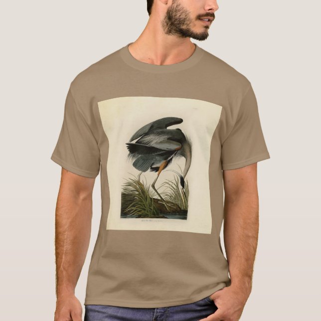 Audubon Great Blue Heron Marsh Bird T-Shirt (Vorderseite)