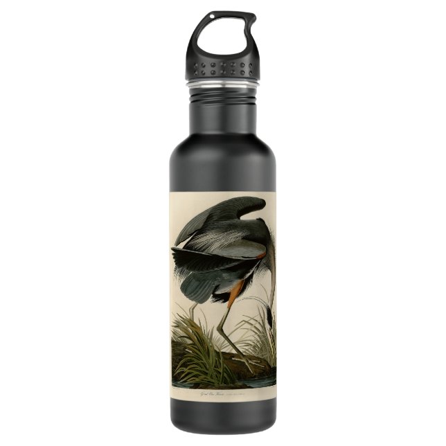 Audubon Great Blue Heron Marsh Bird Trinkflasche (Vorderseite)