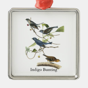 Audubon Indigo-Bunt Druck Silbernes Ornament