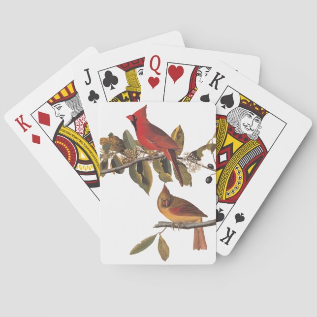 Audubon Kardinal Pair in Wild-Almond-Tree Spielkarten (Rückseite)