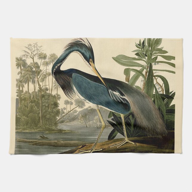 Audubon Louisiana Heron Birds America Art Handtuch (Horizontal)