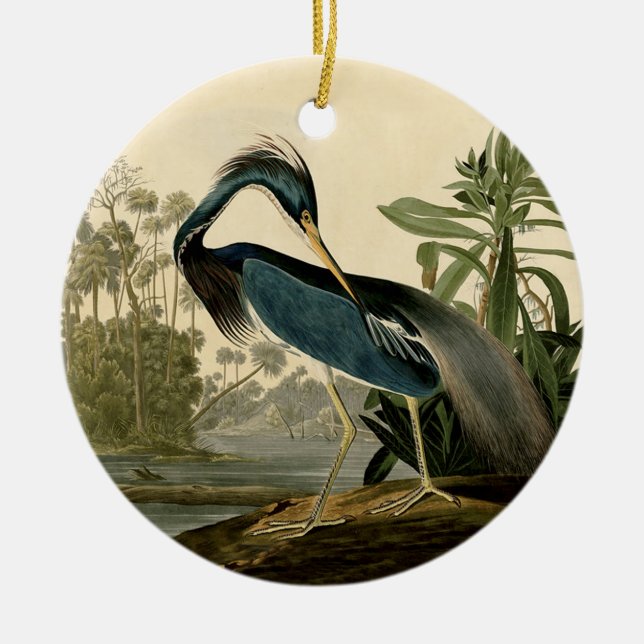 Audubon Louisiana Heron Birds America Art Keramik Ornament (Vorne)