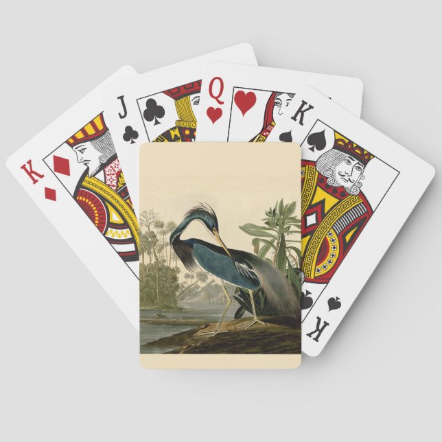 Audubon Louisiana Heron Birds America Art Spielkarten (Rückseite)