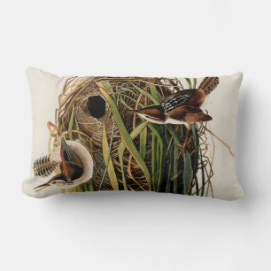 Audubon Marsh Wren Bird Art Lendenkissen