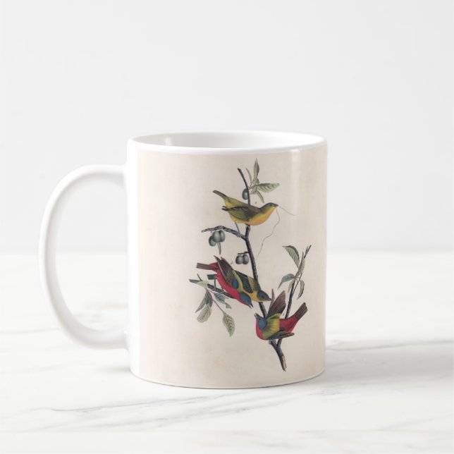 Audubon Painted Bunting Bird Wildlife Kaffeetasse (Links)