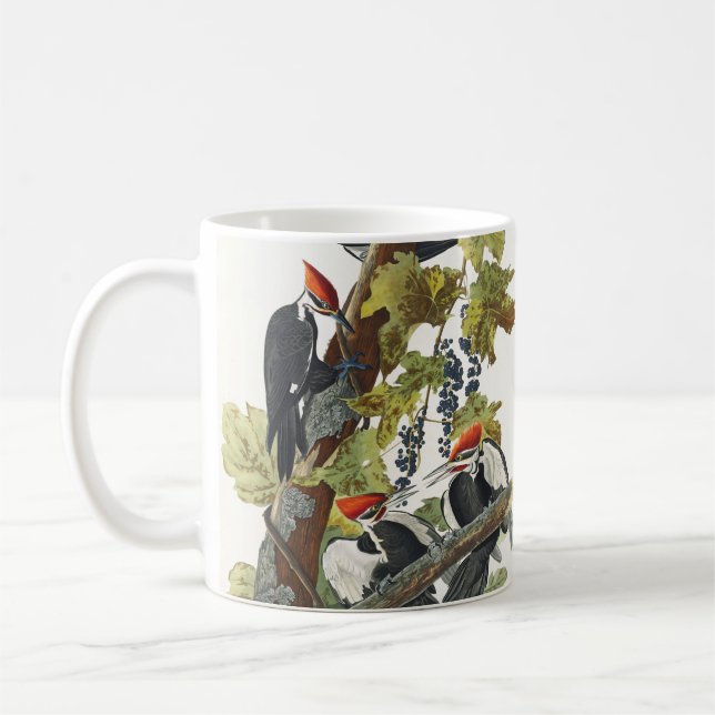 Audubon Pileated Woodpecker Bird Malerei Kaffeetasse (Links)