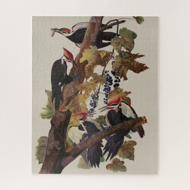 Audubon Pileated Woodpecker Bird Malerei Puzzle (Vertikal)
