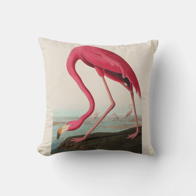 Audubon Pink American Flamingo, Plate CCXXXI Kissen (Vorderseite)