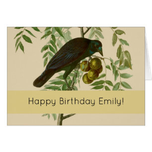 Audubon Purple Grackle Vogel Druck Vintage Botanik