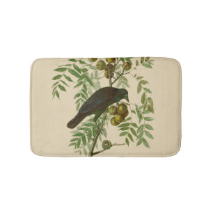 Audubon Purple Grackle Vogel Druck Vintage Botanik Badematte
