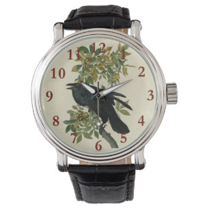 Audubon Raven Bird Classic Artwork Armbanduhr