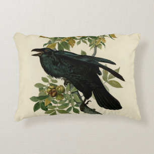 Audubon Raven Bird Classic Artwork Dekokissen