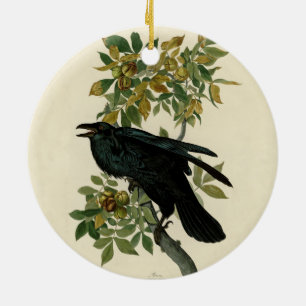 Audubon Raven Bird Classic Artwork Keramik Ornament