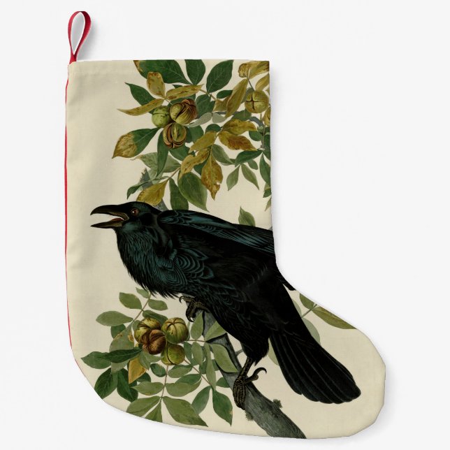 Audubon Raven Bird Classic Artwork Kleiner Weihnachtsstrumpf (Vorderseite)
