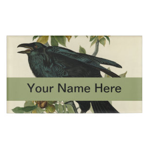 Audubon Raven Bird Classic Artwork Namenschild
