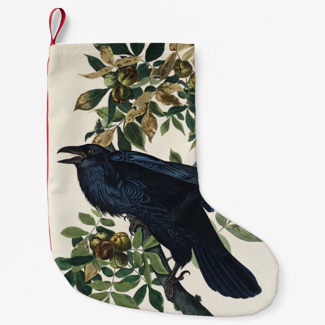 Audubon Raven Bird Classic Painting Kleiner Weihnachtsstrumpf (Vorderseite)