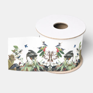 Audubon Reiher-Drossel-Zaunkönig-Collagen-Band Ripsband