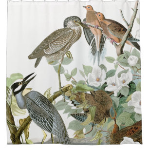 Audubon Reiher-u. Tauben-Vogel-Tierduschvorhang Duschvorhang