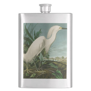 Audubon Schneereiher Weißer Reiher Vogel Vogelbeob Flachmann