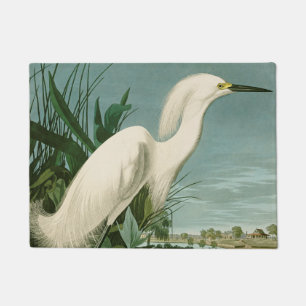 Audubon Schneereiher Weißer Reiher Vogel Vogelbeob Fußmatte