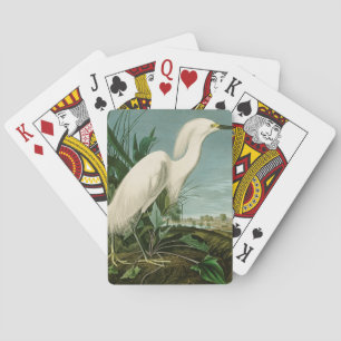 Audubon Schneereiher Weißer Reiher Vogel Vogelbeob Spielkarten