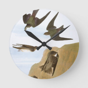 Audubon: Schwalben Runde Wanduhr