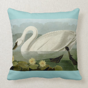 Audubon stummer Schwan-Vogel-Kissen Kissen