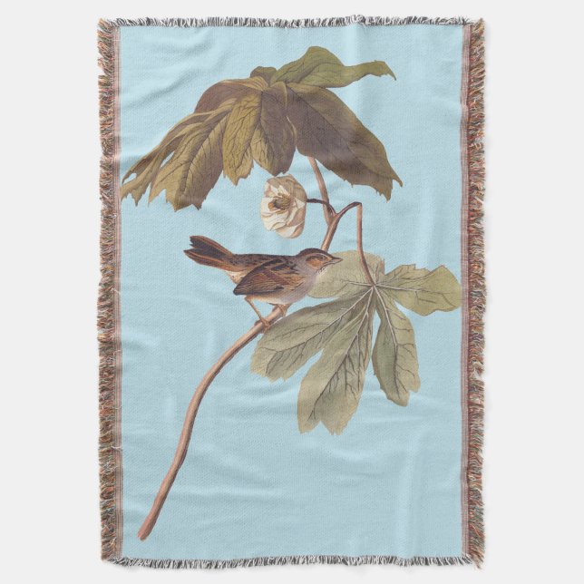 Audubon Swamp Sparrow Bird on Wild Mandrake Decke (Vorderseite Vertikal)