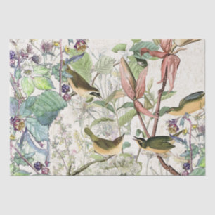 Audubon Trällerer-Vogel-Wildblumen-Seidenpapier Seidenpapier