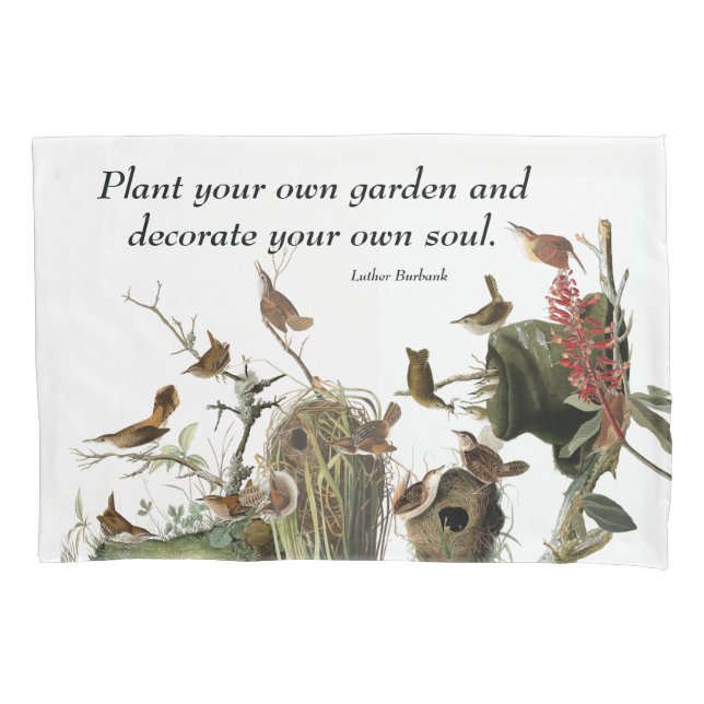 Audubon Zaunkönig-Vogel-Tier-Garten-Kissenbezug Kissenbezug (Vorderseite)