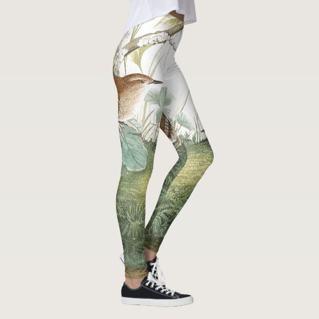 Audubon Zaunkönig-Vogel-wild lebende Tiere ganz Leggings (Rechts)