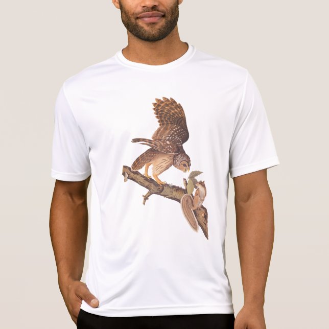 Audubon's Barred Owl and Eichhörnchen Odd Couple T-Shirt (Vorderseite)