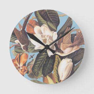 Audubon's Black Billed Cuckoo Runde Wanduhr