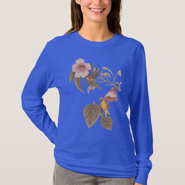 Audubons blauer gelber Winged-Warbler-Vogel T-Shirt (Vorderseite)