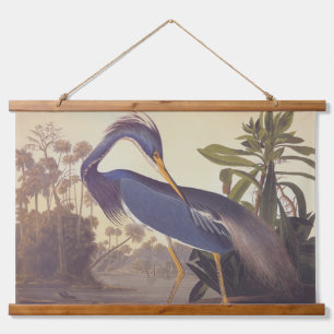 Audubon's Louisiana Heron oder Trikolore Heron Wandteppich Mit Holzrahmen