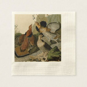 Audubons Malerei eines Trios Ruffed Waldhuhns Serviette