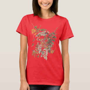 Audubon's Ruby Throated Hummingbird und Blume T-Shirt