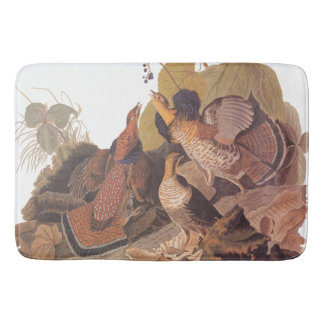 Audubon's Ruffed Grouse auf Waldboden Badematte