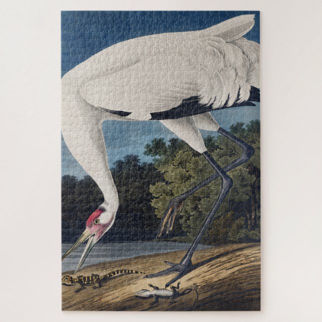 Audubon's Whooping Crane Watercolor Illustration Puzzle (Vertikal)