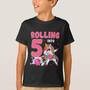 Auf 5. Geburtstag einhorn Bowling 5 Jahr T-Shirt