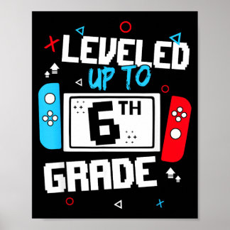 Auf 6. Klasse aufgestiegen Videospiel Lustig Zurüc Poster